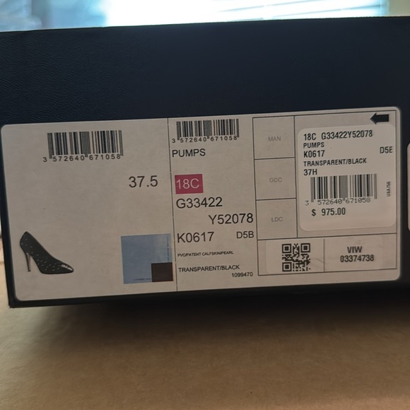 Chanel Pearl-Embellished PVC & Patent Leather Cap-Toe Heels – Size [37.5] - Picture 3 of 11